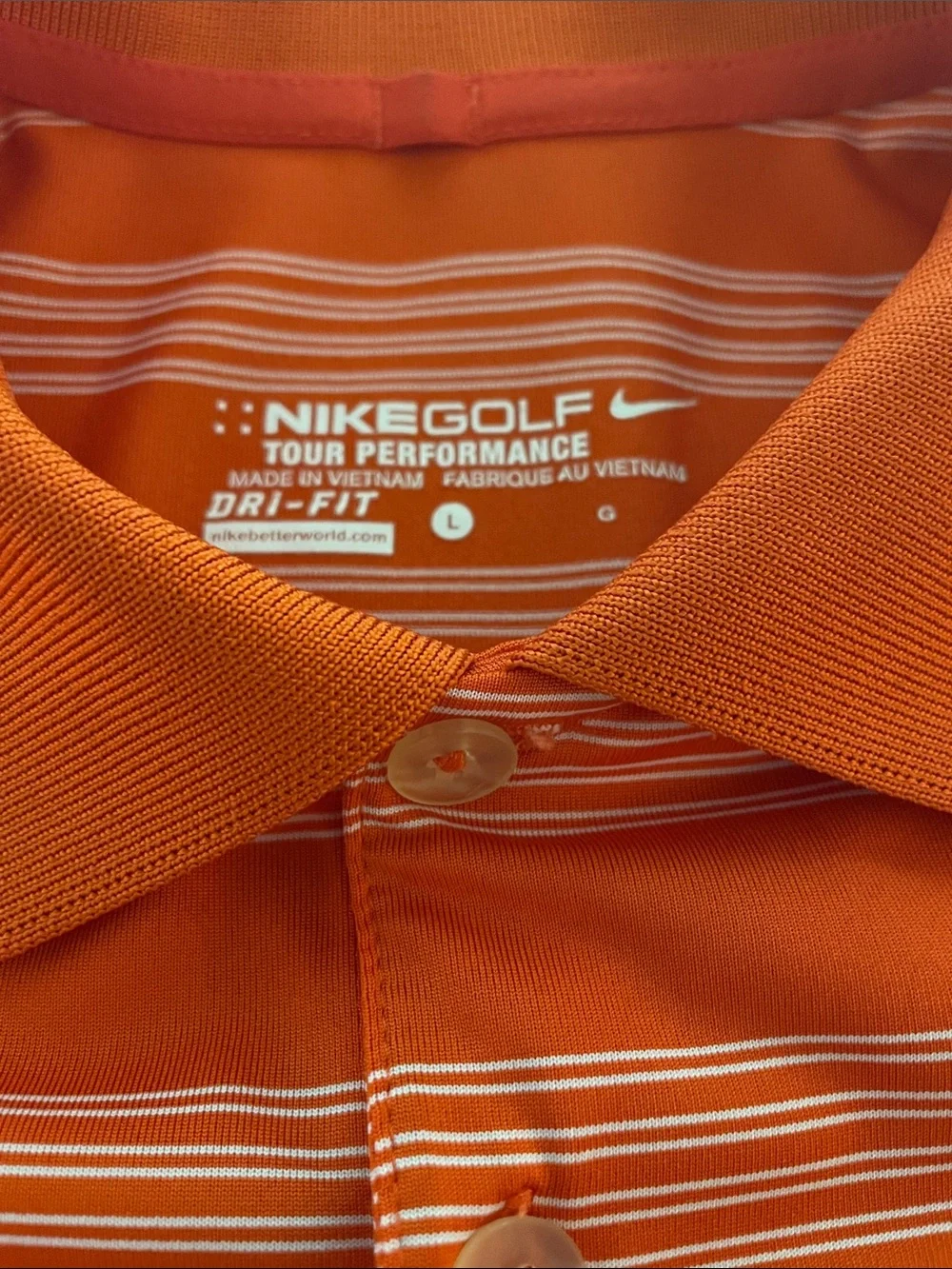 Men's Nike Clemson Tour Performance Premium Golf Polo Orange Size Large